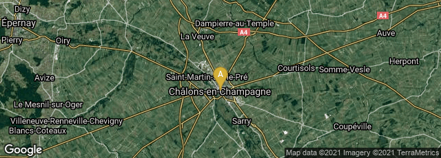 Detail map of Châlons-en-Champagne, Grand Est, France