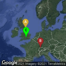 Overview map of Durham, England, United Kingdom,Rosental, Basel, Basel-Stadt, Switzerland,Oxford, England, United Kingdom