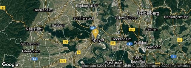 Detail map of Speyer, Rheinland-Pfalz, Germany