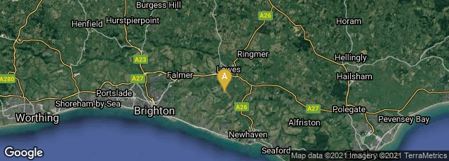 Detail map of Iford, Lewes, England, United Kingdom