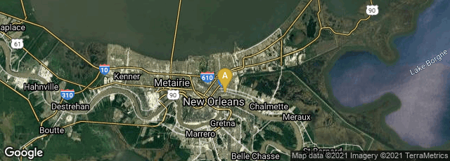 Detail map of New Orleans, Louisiana, United States