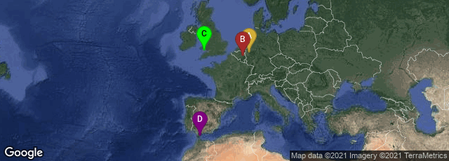Detail map of Neanderhöhe, Erkrath, Nordrhein-Westfalen, Germany,Flémalle, Wallonie, Belgium,Swansea, Wales, United Kingdom,Gibraltar, Gibraltar
