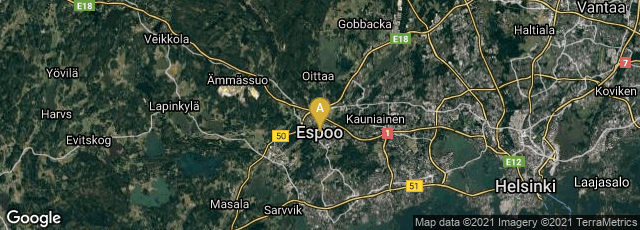 Detail map of Espoo, Finland