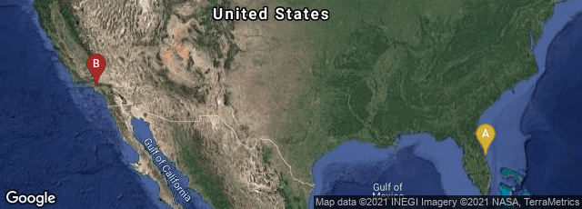 Detail map of Florida, United States,La Cañada Flintridge, California, United States