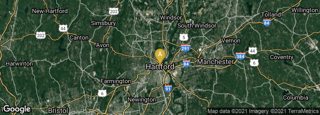 Detail map of Hartford, Connecticut, United States