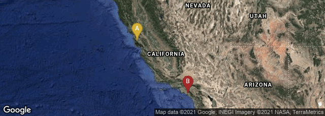 Detail map of Menlo Park, California, United States,Irvine, California, United States