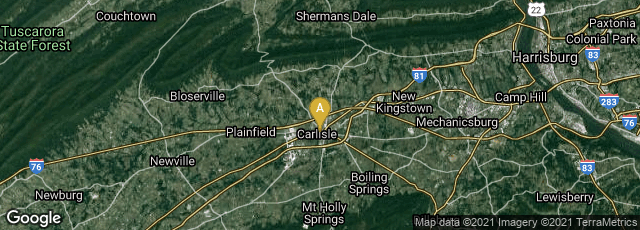 Detail map of Carlisle, Pennsylvania, United States