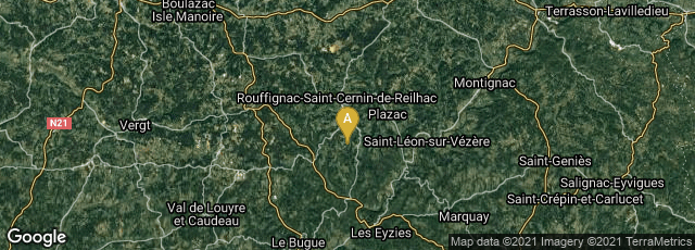 Detail map of Rouffignac-Saint-Cernin-de-Reilhac, Nouvelle-Aquitaine, France