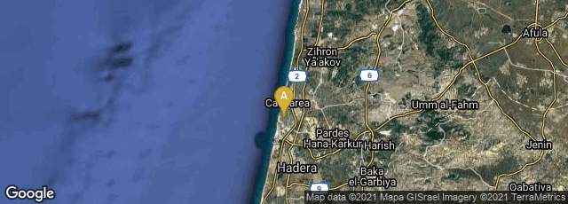 Detail map of Caesarea, Haifa District, Israel