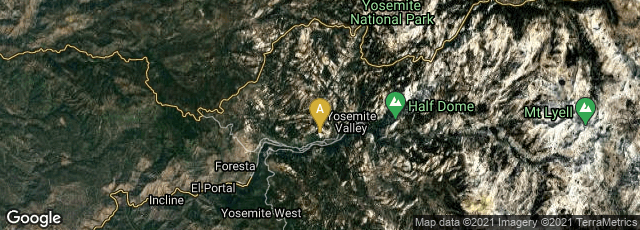 Detail map of Yosemite Village, California, United States
