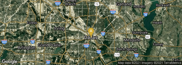 Detail map of Dallas, Texas, United States