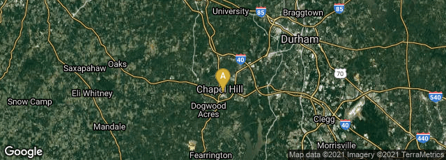 Detail map of Chapel Hill, North Carolina, United States