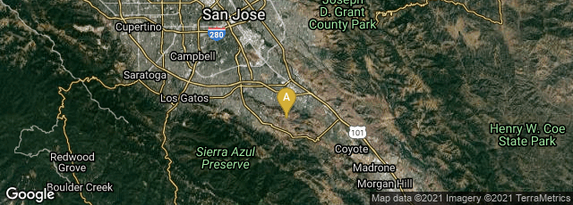 Detail map of San Jose, California, United States