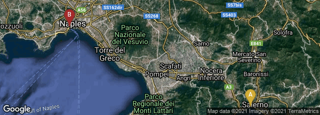 Detail map of Salerno, Campania, Italy,Napoli, Campania, Italy