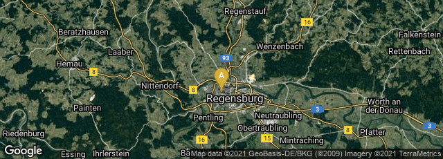Detail map of Westenviertel, Regensburg, Bayern, Germany