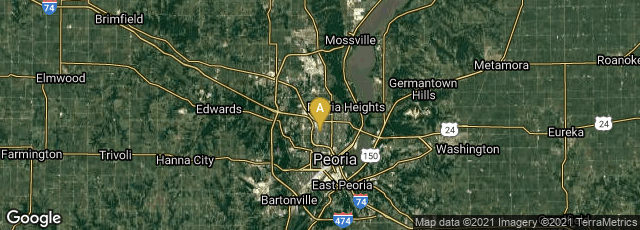 Detail map of Peoria, Illinois, United States