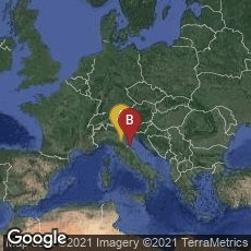 Overview map of Bologna, Emilia-Romagna, Italy,Pesaro, Marche, Italy