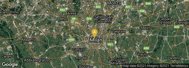 Detail map of Milano, Lombardia, Italy