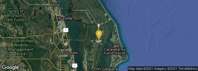 Detail map of Merritt Island, Florida, United States