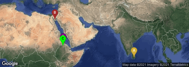 Detail map of Uva Province, Sri Lanka,South Sinai Governorate, Egypt,Aksum, Tigray, Ethiopia,Asmara, Central, Eritrea