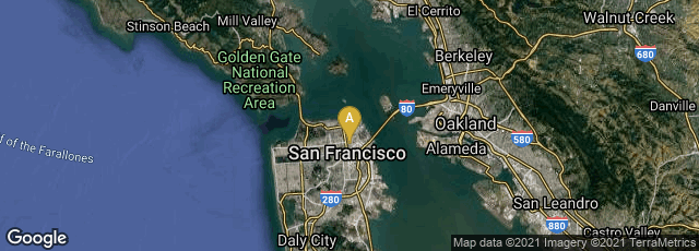 Detail map of San Francisco, California, United States