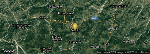 Detail map of Bobbio, Emilia-Romagna, Italy