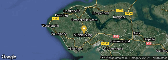 Detail map of Middelburg, Zeeland, Netherlands