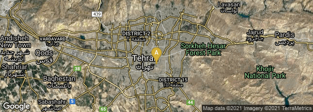 Detail map of District 12, Tehran, Tehran Province, Iran