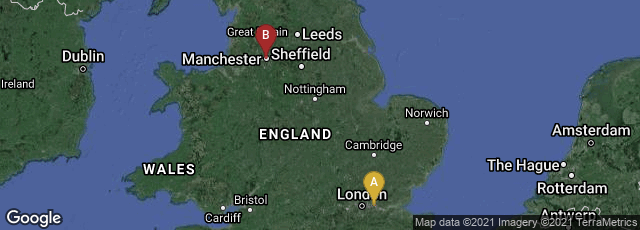 Detail map of London, England, United Kingdom,Manchester, England, United Kingdom