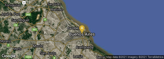 Detail map of San Nicolás, Buenos Aires, Argentina