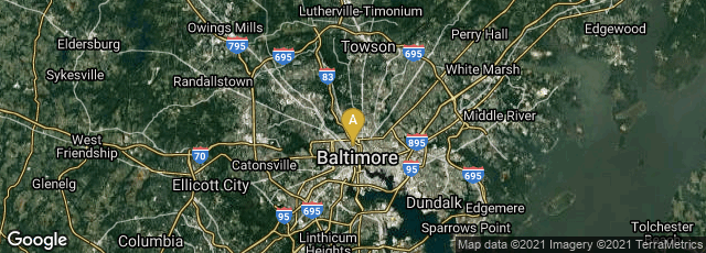 Detail map of Baltimore, Maryland, United States