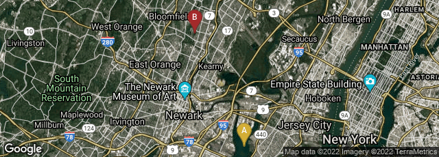 Detail map of Jersey City, New Jersey, United States,Belleville, New Jersey, United States