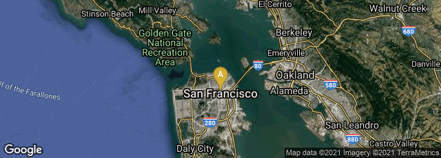 Detail map of San Francisco, California, United States