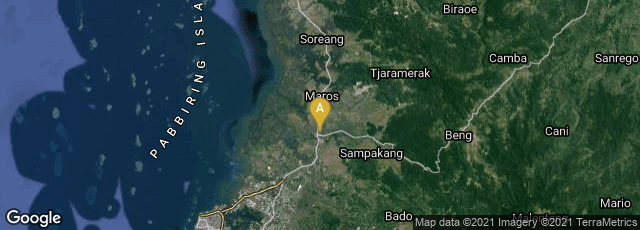 Detail map of Sulawesi Selatan, Indonesia