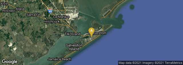 Detail map of Galveston, Texas, United States