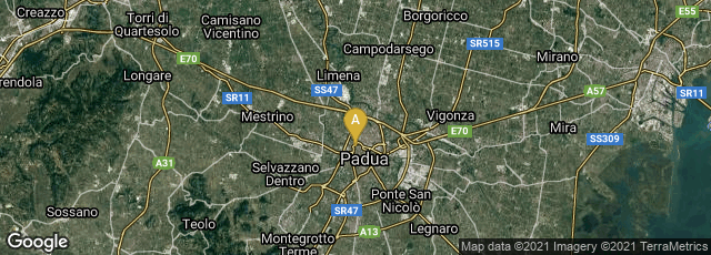 Detail map of Padova, Veneto, Italy