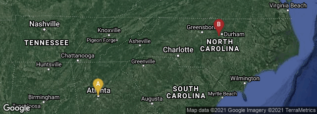 Detail map of Atlanta, Georgia, United States,Chapel Hill, North Carolina, United States