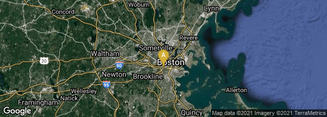 Detail map of Boston, Massachusetts, United States