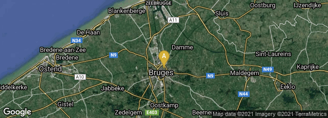 Detail map of Brugge, Vlaanderen, Belgium