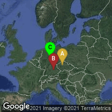 Overview map of Hlavní město Praha, Czechia,Eichstätt, Bayern, Germany,Göttingen, Niedersachsen, Germany
