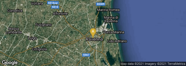 Detail map of Ravenna, Emilia-Romagna, Italy