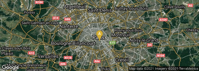 Detail map of Paris, Île-de-France, France