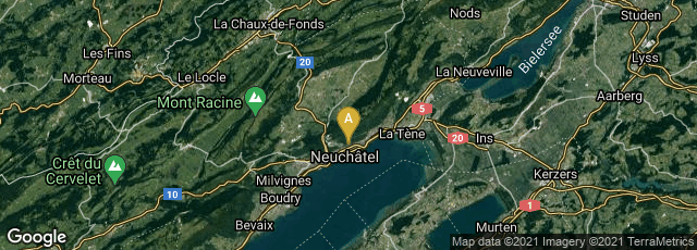 Detail map of Neuchâtel, Neuchâtel, Switzerland