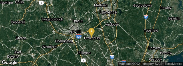 Detail map of Tewksbury, Massachusetts, United States