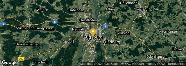 Detail map of Augsburg-Innenstadt, Augsburg, Bayern, Germany