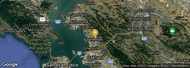 Detail map of Berkeley, California, United States