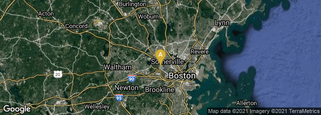 Detail map of Cambridge, Massachusetts, United States