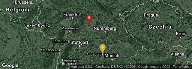 Detail map of Augsburg-Innenstadt, Augsburg, Bayern, Germany,Sanderau, Würzburg, Bayern, Germany