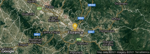 Detail map of Firenze, Toscana, Italy