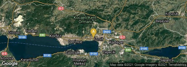 Detail map of Kocaeli, Turkey
